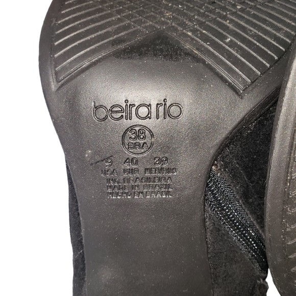 BEIRA RIO Black Faux Suede Boots Booties Silver Studs Size 38 US SIZE 9 - Picture 8 of 12
